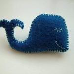 Dark Blue Whale Pin - Hand ..