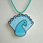 Peacock Acrylic Necklace -..